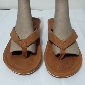 COFACE Women 8.5 Comfort Arch Support Tan Flip Flop/Sandals